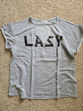 Amuse Society Gray "LAZY" Graphic Tee
